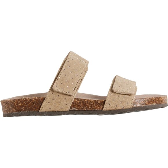 NEW ITALIAN SHOEMAKERS LEATHER COLLECTION Brooke sparkle 2-Band Sandals - Suede - Picture 1 of 5